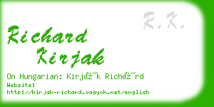 richard kirjak business card